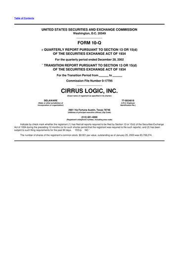 Thumbnail Cirrus Logic
 10-Q Quarterly Report FY 