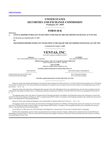 Thumbnail Ventas 10-K Annual Report 