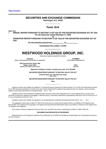 Thumbnail Westwood Holdings Group 10-K Annual Report 