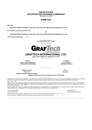 Thumbnail GrafTech 10-Q Quarterly Report FY2012 