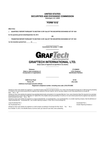 Thumbnail GrafTech 10-Q Quarterly Report FY2012 
