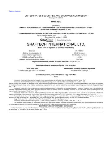 Thumbnail GrafTech 10-K Annual Report 2012