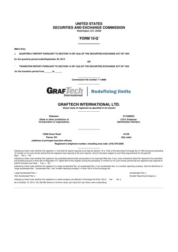 Thumbnail GrafTech 10-Q Quarterly Report FY2013 
