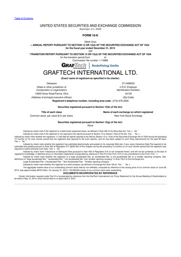 Thumbnail GrafTech 10-K Annual Report 2013