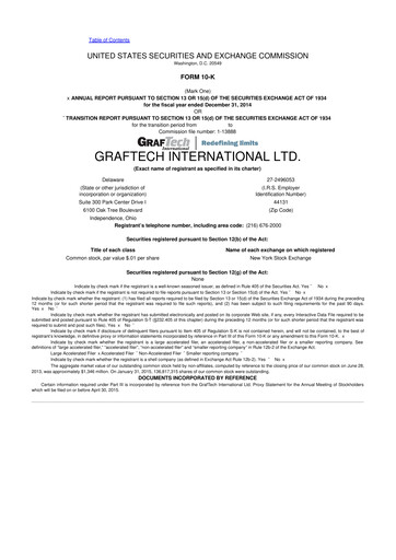 Thumbnail GrafTech 10-K Annual Report 2014