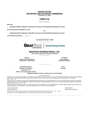 Thumbnail GrafTech 10-Q Quarterly Report FY2015 