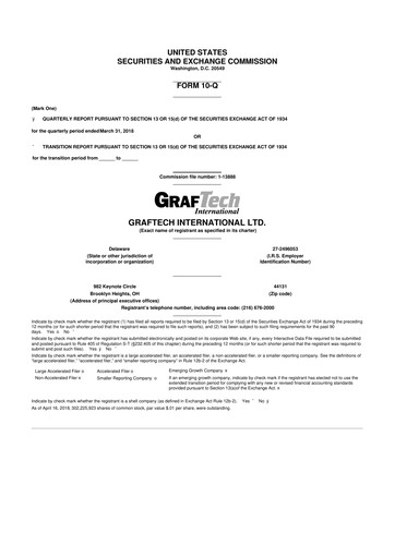 Thumbnail GrafTech 10-Q Quarterly Report FY2018 