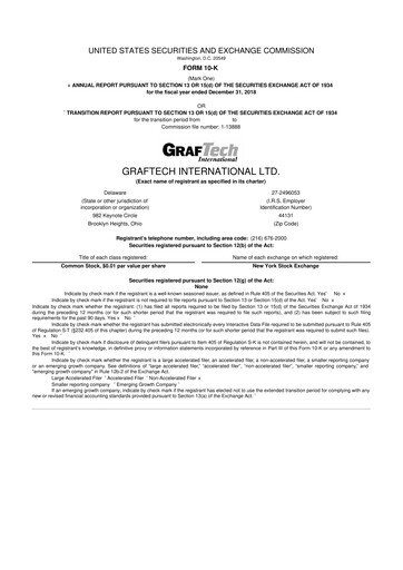 Thumbnail GrafTech 10-K Annual Report 2018