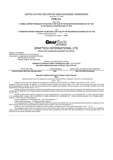 Thumbnail GrafTech 10-K Annual Report 2019