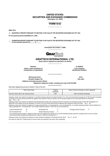 Thumbnail GrafTech 10-Q Quarterly Report FY2020 