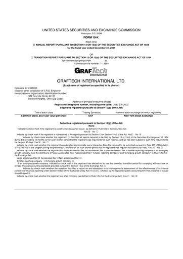 Thumbnail GrafTech 10-K Annual Report 2021