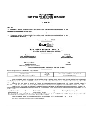 Thumbnail GrafTech 10-Q Quarterly Report FY2022 
