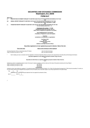 Thumbnail Transportadora de Gas del Sur 20-F Annual Report 