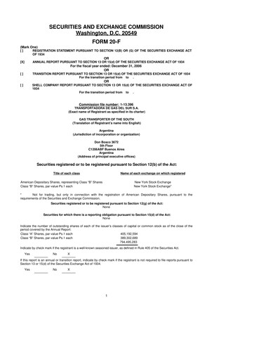 Thumbnail Transportadora de Gas del Sur 20-F Annual Report 