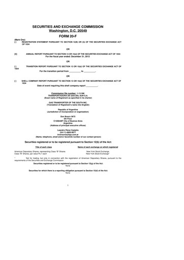 Thumbnail Transportadora de Gas del Sur 20-F Annual Report 