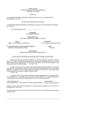 Vorschaubild Ring Energy
 10-Q Quartalsbericht  