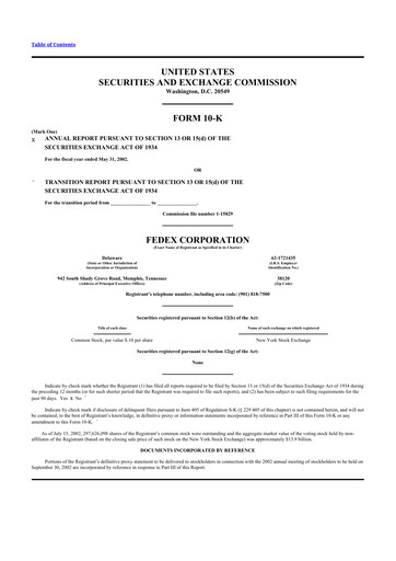 Thumbnail FedEx 10-K Annual Report 