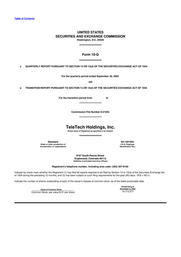 Thumbnail TTEC 10-Q Quarterly Report FY 