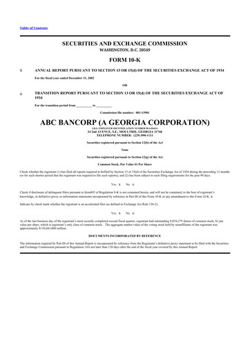 Thumbnail Ameris Bancorp
 10-K Annual Report 