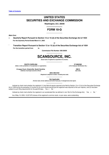 Thumbnail ScanSource 10-Q Quarterly Report FY 