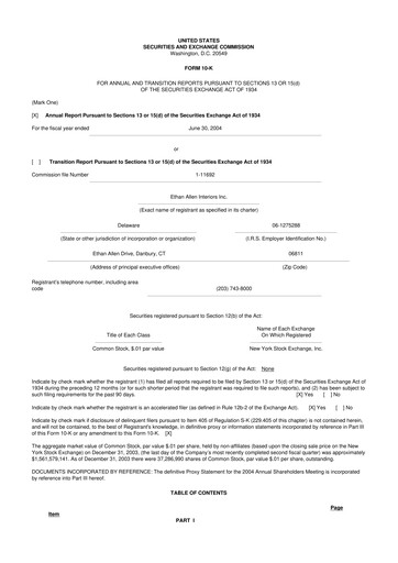 Thumbnail Ethan Allen
 10-K Annual Report 