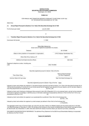 Thumbnail Ethan Allen
 10-K Annual Report 