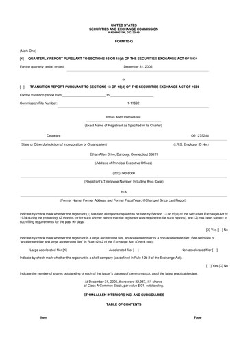 Thumbnail Ethan Allen
 10-Q Quarterly Report FY 