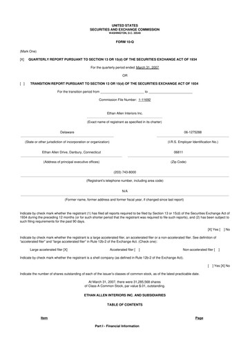 Thumbnail Ethan Allen
 10-Q Quarterly Report FY 