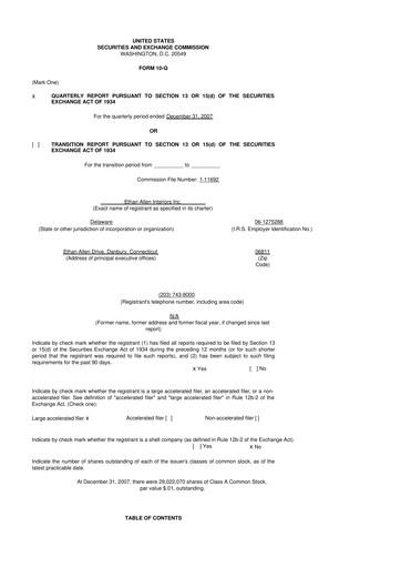 Thumbnail Ethan Allen
 10-Q Quarterly Report FY 