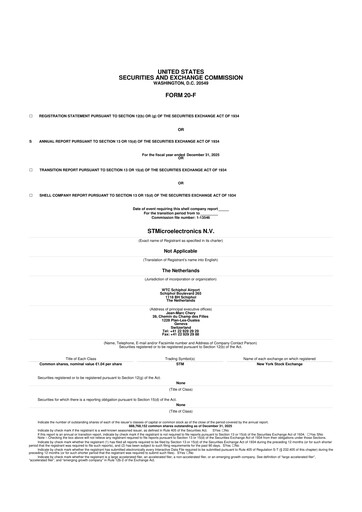 Thumbnail STMicroelectronics 20-F Annual Report 2025