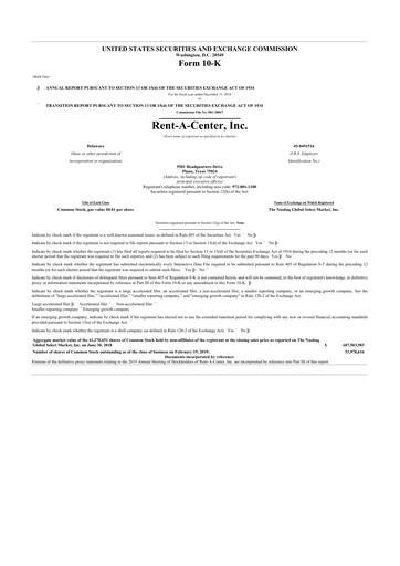 Thumbnail Upbound Group 10-K Annual Report 2018