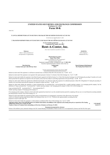 Thumbnail Upbound Group 10-K Annual Report 2020