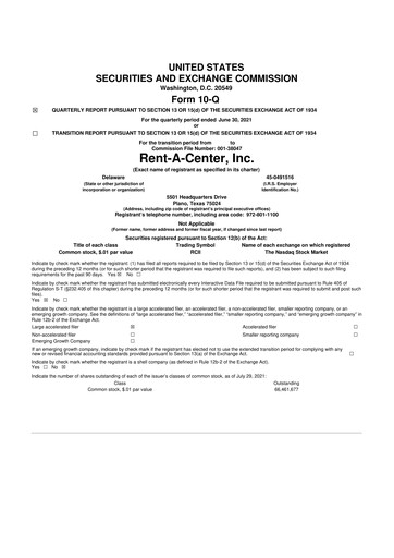 Thumbnail Upbound Group 10-Q Quarterly Report FY2021 