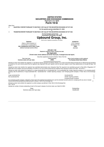 Thumbnail Upbound Group 10-Q Quarterly Report FY2024 