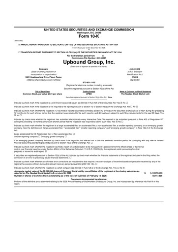 Miniature Upbound Group 10-K Rapport annuel 2025