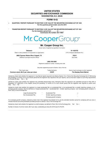 Miniature Mr. Cooper Group 10-Q Rapport trimestriel 2019 