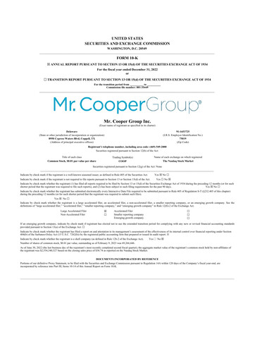 Thumbnail Mr. Cooper Group 10-K Annual Report 2022