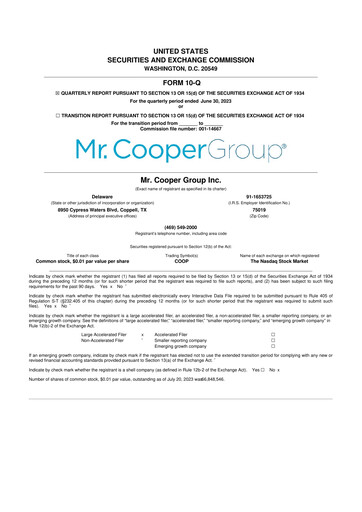 Miniature Mr. Cooper Group 10-Q Rapport trimestriel 2023 