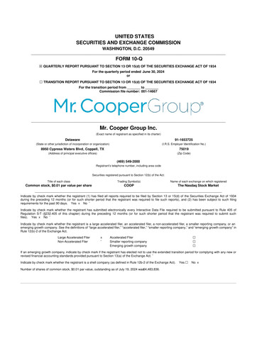 Miniature Mr. Cooper Group 10-Q Rapport trimestriel 2024 