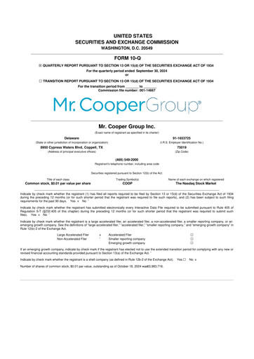 Miniature Mr. Cooper Group 10-Q Rapport trimestriel 2024 