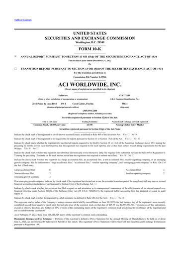 Thumbnail ACI Worldwide
 10-K Annual Report 2022