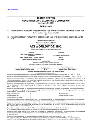 Thumbnail ACI Worldwide
 10-K Annual Report 2025