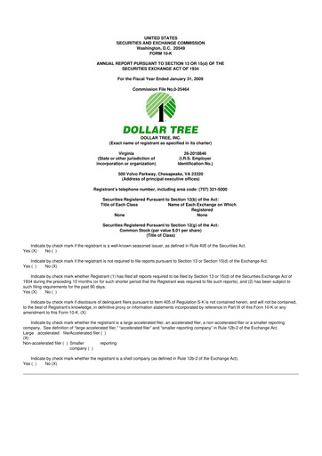 Thumbnail Dollar Tree 10-K Annual Report 