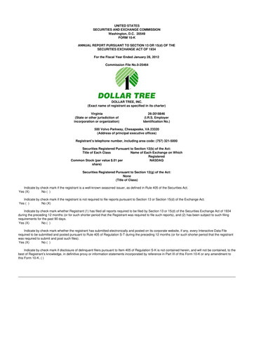 Thumbnail Dollar Tree 10-K Annual Report 