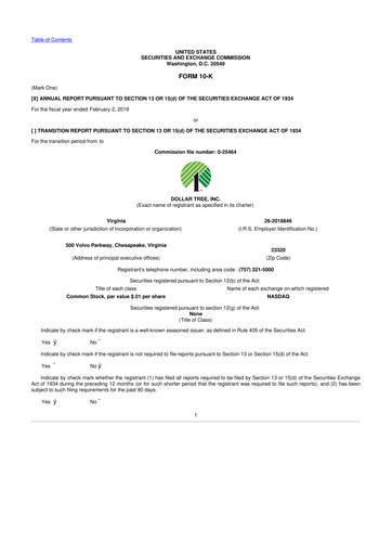 Thumbnail Dollar Tree 10-K Annual Report 