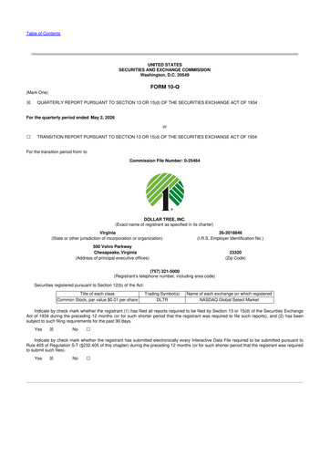 Thumbnail Dollar Tree 10-Q Quarterly Report FY2026 