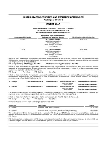 Thumbnail DTE Energy
 10-Q Quarterly Report FY2017 