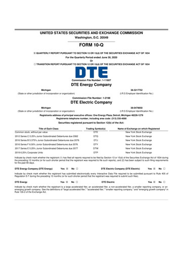 Thumbnail DTE Energy
 10-Q Quarterly Report FY2020 