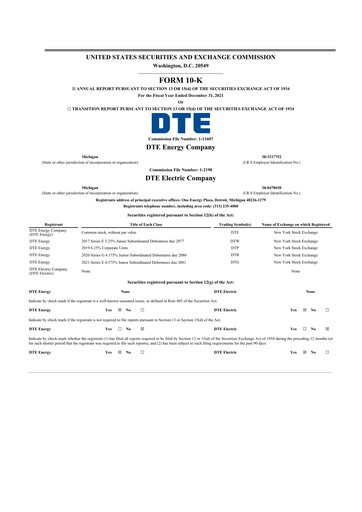 Thumbnail DTE Energy
 10-K Annual Report 2021