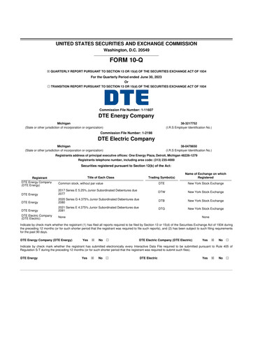 Thumbnail DTE Energy
 10-Q Quarterly Report FY2023 